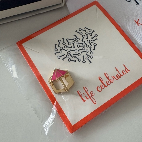 NWT Keep Collective “ Drink Umbrella” gold pink charm - Picture 2 of 3